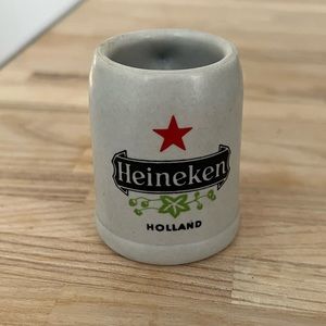Heineken Holland Beer Stein Shot Glass Vintage Stoneware Collectible